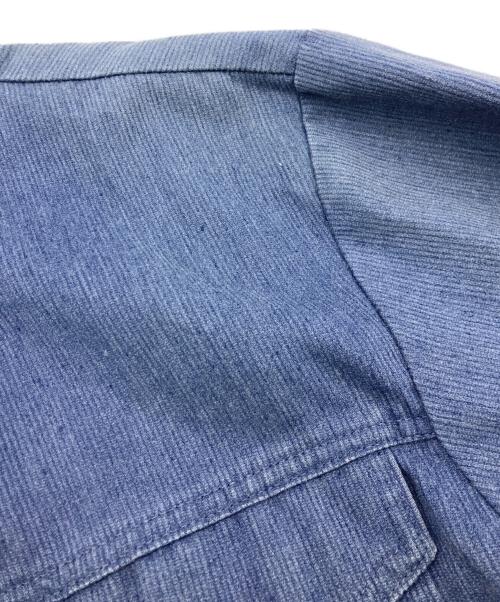 J.C.PENNY（ジェーシーペニー）J.C.PENNY (ジェーシーペニー) ロングポイントピケワークシャツ ブルー サイズ:Mの古着・服飾アイテム