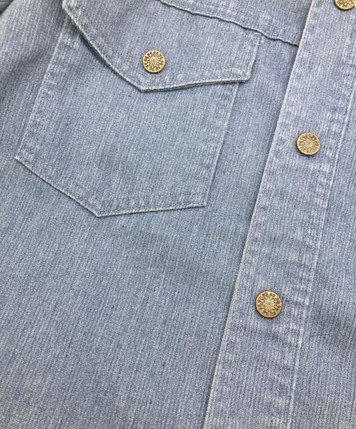 J.C.PENNY（ジェーシーペニー）J.C.PENNY (ジェーシーペニー) ロングポイントピケワークシャツ ブルー サイズ:Mの古着・服飾アイテム