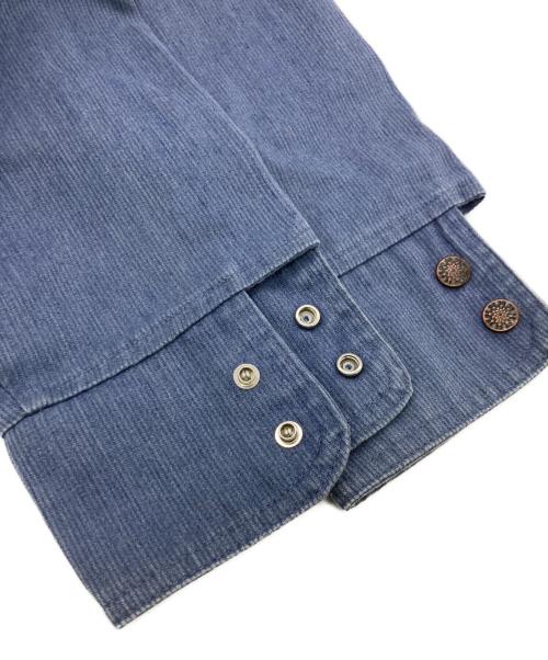 J.C.PENNY（ジェーシーペニー）J.C.PENNY (ジェーシーペニー) ロングポイントピケワークシャツ ブルー サイズ:Mの古着・服飾アイテム