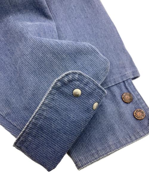J.C.PENNY（ジェーシーペニー）J.C.PENNY (ジェーシーペニー) ロングポイントピケワークシャツ ブルー サイズ:Mの古着・服飾アイテム