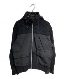 sacai（サカイ）の古着「ニットドッキングジャケット」｜ブラック