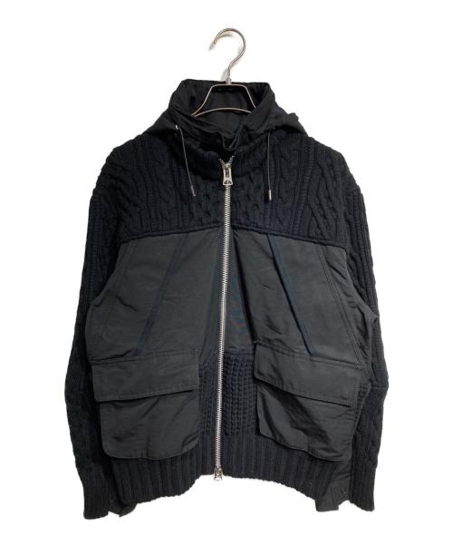 sacai（サカイ）sacai (サカイ) ニットドッキングジャケット ブラック サイズ:1の古着・服飾アイテム