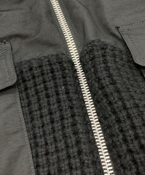 sacai（サカイ）sacai (サカイ) ニットドッキングジャケット ブラック サイズ:1の古着・服飾アイテム