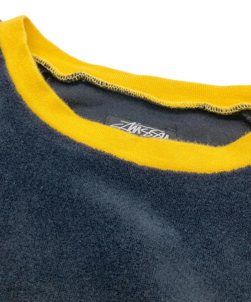 stussy（ステューシー）stussy (ステューシー) 00sパイルカットソー イエロー×ブラック サイズ:Lの古着・服飾アイテム