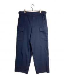 ATON（エイトン）の古着「BACK SATIN FIELD CARGO PANTS / バックサテンフィールドカーゴパンツ」｜ネイビー