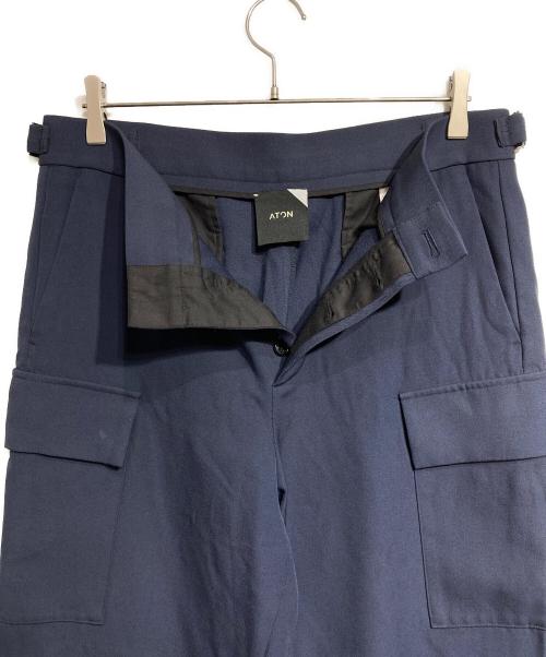 ATON（エイトン）ATON (エイトン) BACK SATIN FIELD CARGO PANTS / バックサテンフィールドカーゴパンツ ネイビー サイズ:6の古着・服飾アイテム