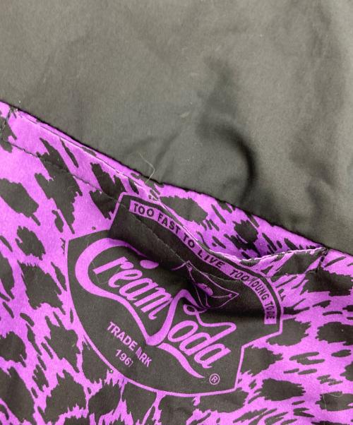 CREAM SODA（クリームソーダ）CREAM SODA (クリームソーダ) ヒョウ柄切替シャツ ブラック×パープル サイズ:Lの古着・服飾アイテム