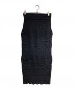 A CCORDIONアコーディオン）の古着「links border skirt/リンクスボーダースカート」｜ブラック