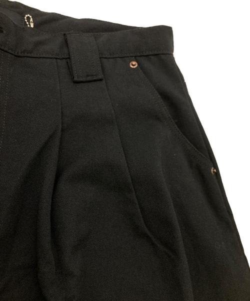 OZMNL（オズ・マニラ）OZMNL (オズ・マニラ) Pleated Worker Pants ブラック サイズ:XLの古着・服飾アイテム