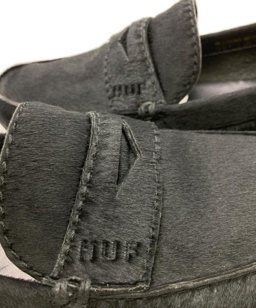 HUF（ハフ）HUF (ハフ) Dylan Rieder ハラコローファー ブラック サイズ:US 9.5の古着・服飾アイテム