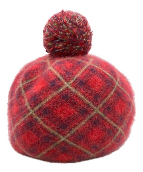 Vivienne Westwood（ヴィヴィアンウエストウッド）Vivienne Westwood (ヴィヴィアンウエストウッド) アンゴラロゴピンズ ニット帽 レッド サイズ:SIZE S-Mの古着・服飾アイテム