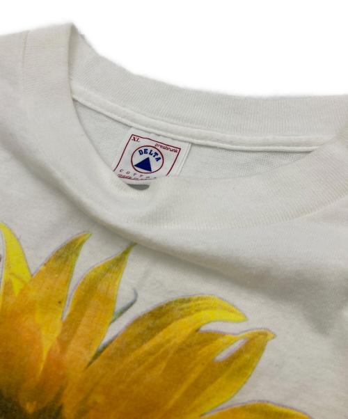 DELTA（デルタ）DELTA (デルタ) 90sひまわりプリントTシャツ ホワイト サイズ:XLの古着・服飾アイテム