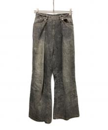 JOHN LAWRENCE SULLIVAN（ジョン ローレンス サリバン）の古着「RIGID DENIM WIDE PANTS」｜ブラック