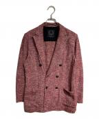 T-JACKET By TONELLOティージャケット バイ トネッロ）の古着「ツイードニットダブルジャケット/Tweed knit double jacket」｜レッド