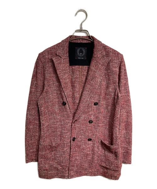 T-JACKET By TONELLO（ティージャケット バイ トネッロ）T-JACKET By TONELLO (ティージャケット バイ トネッロ) ツイードニットダブルジャケット/Tweed knit double jacket レッド サイズ:Sの古着・服飾アイテム