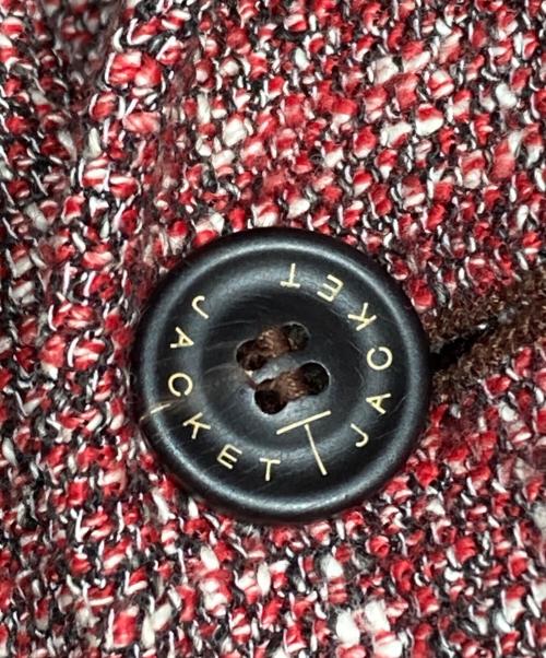 T-JACKET By TONELLO（ティージャケット バイ トネッロ）T-JACKET By TONELLO (ティージャケット バイ トネッロ) ツイードニットダブルジャケット/Tweed knit double jacket レッド サイズ:Sの古着・服飾アイテム