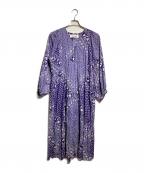 ）の古着「コットン ルレックススカーフプリントワンピース/Cotton Lurex Scarf Print Dress」｜パープル