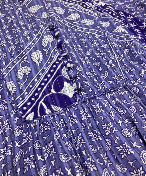 sara mallika（サラマリカ）sara mallika (サラマリカ) コットン ルレックススカーフプリントワンピース/Cotton Lurex Scarf Print Dress パープル サイズ:Sの古着・服飾アイテム