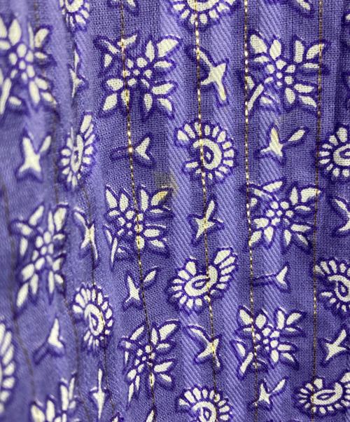 sara mallika（サラマリカ）sara mallika (サラマリカ) コットン ルレックススカーフプリントワンピース/Cotton Lurex Scarf Print Dress パープル サイズ:Sの古着・服飾アイテム