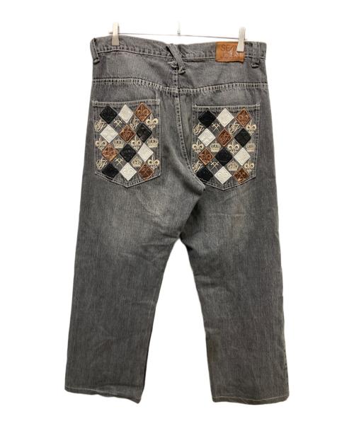 SEAN JOHN（ショーンジョン）SEAN JOHN (ショーンジョン) ワッペンデニムパンツ ブラック サイズ:38の古着・服飾アイテム