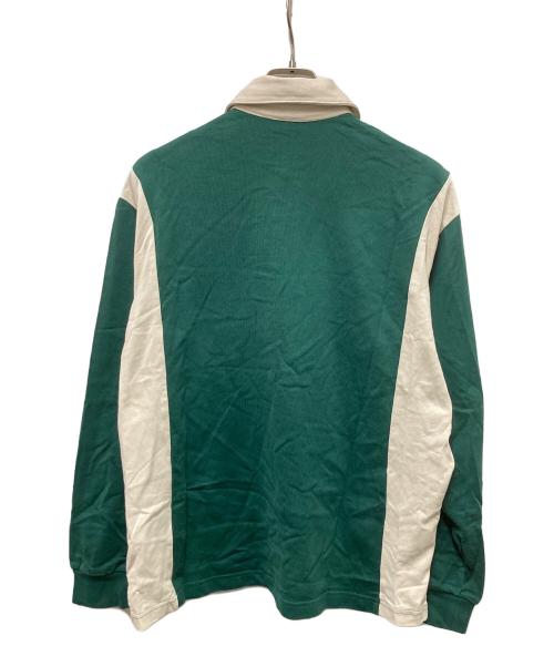 adidas（アディダス）adidas (アディダス) ロングスリーブラガーシャツ グリーン×ベージュ サイズ:ＸＬの古着・服飾アイテム