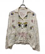 TODAYFULトゥデイフル）の古着「Embroidery Patchwork Shirts」｜ベージュ