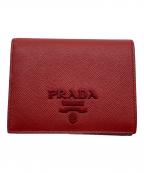 PRADAプラダ）の古着「サフィアーノ2つ折り財布」｜レッド