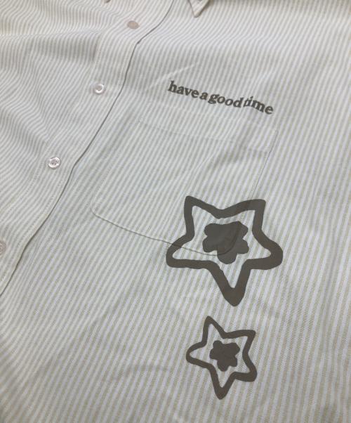 have a good time（ハブアグッドタイム）have a good time (ハブアグッドタイム) ストライプシャツ ベージュ サイズ:Mの古着・服飾アイテム