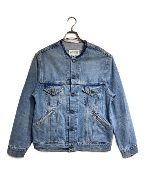 Maison Margiela（メゾンマルジェラ）Maison Margiela (メゾンマルジェラ) ノーカラーデニムジャケット/Collarless denim jacket インディゴ サイズ:48の古着・服飾アイテム