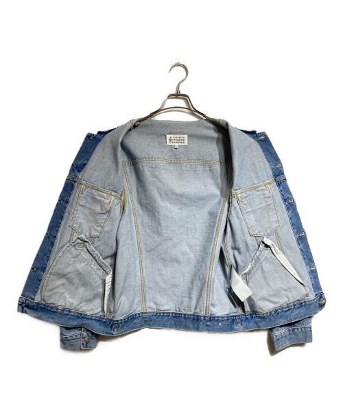 Maison Margiela（メゾンマルジェラ）Maison Margiela (メゾンマルジェラ) ノーカラーデニムジャケット/Collarless denim jacket インディゴ サイズ:48の古着・服飾アイテム