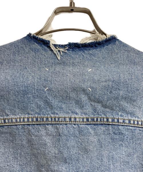 Maison Margiela（メゾンマルジェラ）Maison Margiela (メゾンマルジェラ) ノーカラーデニムジャケット/Collarless denim jacket インディゴ サイズ:48の古着・服飾アイテム
