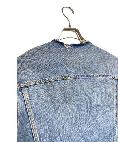 Maison Margiela（メゾンマルジェラ）Maison Margiela (メゾンマルジェラ) ノーカラーデニムジャケット/Collarless denim jacket インディゴ サイズ:48の古着・服飾アイテム