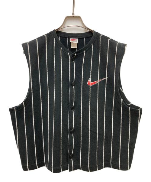 NIKE（ナイキ）NIKE (ナイキ) ストライプニットベスト ブラック×ホワイト サイズ:Mの古着・服飾アイテム
