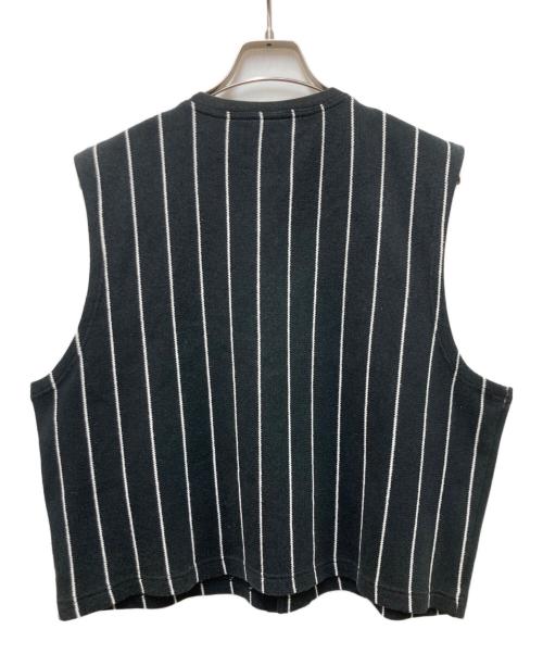 NIKE（ナイキ）NIKE (ナイキ) ストライプニットベスト ブラック×ホワイト サイズ:Mの古着・服飾アイテム