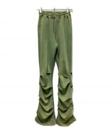 openyy（オープンワイワイ）の古着「JERSEY SHIRRING PANTS」｜グリーン