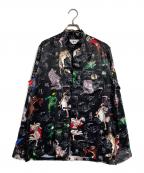 KIDILLキディル）の古着「極楽浄土チャイナシャツ/China Shirt」｜ブラック