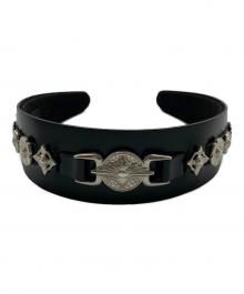 TOGA ARCHIVES（トーガアーカイブス）の古着「スLEATHER HEADBAND 2」｜ブラック