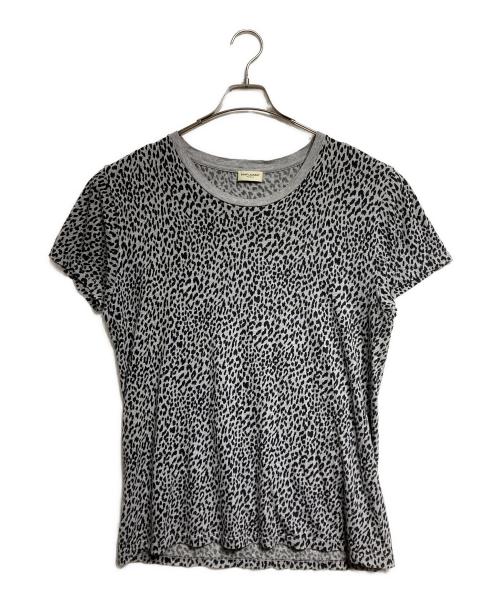 Saint Laurent Paris（サンローランパリ）Saint Laurent Paris (サンローランパリ) レオパードTシャツ グレー×ブラック サイズ:Mの古着・服飾アイテム