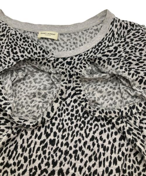 Saint Laurent Paris（サンローランパリ）Saint Laurent Paris (サンローランパリ) レオパードTシャツ グレー×ブラック サイズ:Mの古着・服飾アイテム