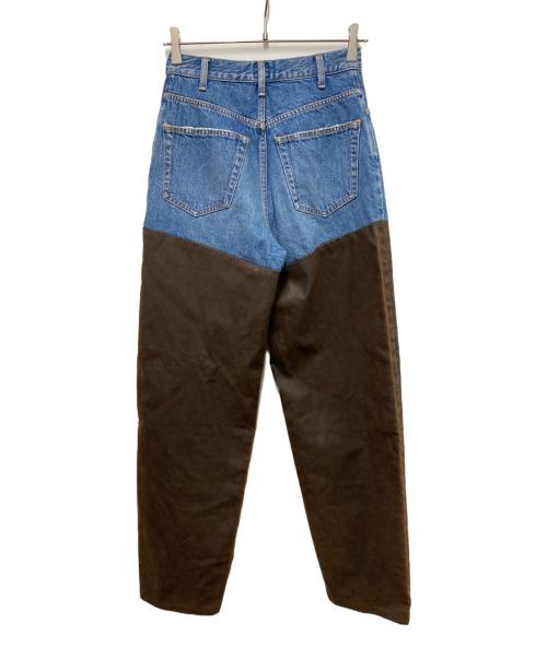 6(ROKU) BEAUTY&YOUTH（ロク ビューティーアンドユース）6(ROKU) BEAUTY&YOUTH (ロク ビューティーアンドユース) Time Machine DOCKING DENIM PANTS インディゴ×ブラウン サイズ:24の古着・服飾アイテム