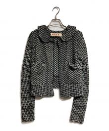 MARNI（マルニ）の古着「ツイードジャケット」｜ブラック×グリーン