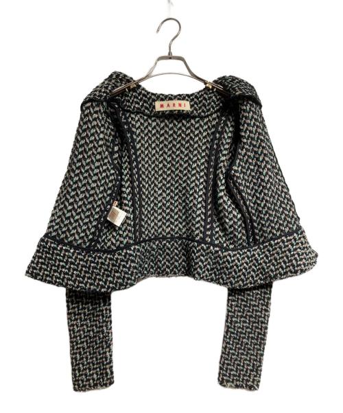 MARNI（マルニ）MARNI (マルニ) ツイードジャケット ブラック×グリーン サイズ:38の古着・服飾アイテム