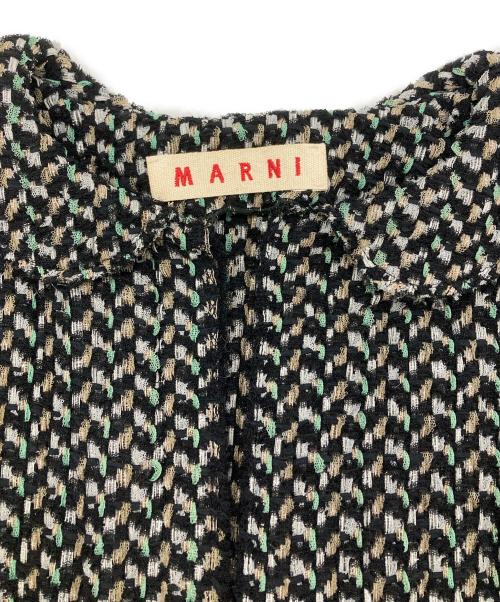 MARNI（マルニ）MARNI (マルニ) ツイードジャケット ブラック×グリーン サイズ:38の古着・服飾アイテム