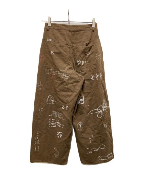 Knuth Marf（クヌースマーフ）Knuth Marf (クヌースマーフ) high waist tattoo pants/ハイウェストタトゥーパンツ ブラウン サイズ:sの古着・服飾アイテム