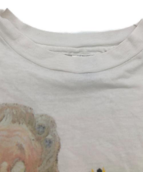 Hanes（ヘインズ）Hanes (ヘインズ) 90s ME?STRESSED? アートプリントTシャツ ホワイト サイズ:Mの古着・服飾アイテム