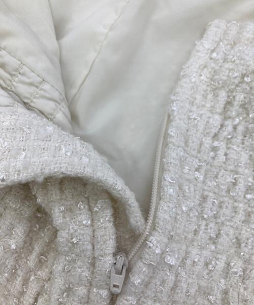 darich（ダーリッチ）Darich (ダーリッチ) ホルターネックオフショルツイードトップス ホワイト サイズ:Freeの古着・服飾アイテム