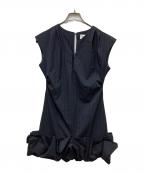 Lily Brownリリーブラウン）の古着「Bubble Hem Stretch Dress」｜ネイビー