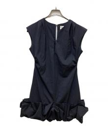 Lily Brown（リリーブラウン）の古着「Bubble Hem Stretch Dress」｜ネイビー