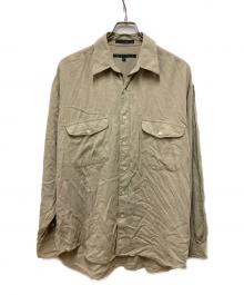 PERRY ELLIS（ペリーエリス）の古着「レーヨンシャツ」｜ベージュ