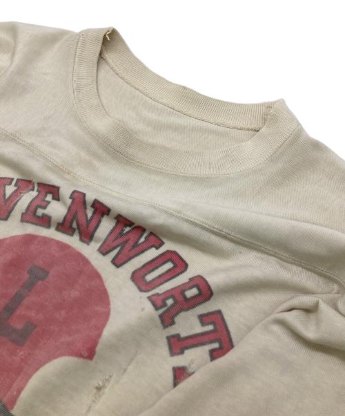 Champion（チャンピオン）Champion (チャンピオン) 70-80sフットボールTシャツ ベージュ サイズ:Mの古着・服飾アイテム